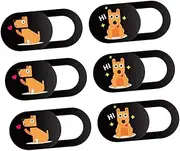 OSOLADY 6Pcs Cartoon Dog Pattern Webcam Cover Slide Ultra Thin Privacy Protection for Laptops Phones and Tablets Easy Open to Prevent Web Hacking