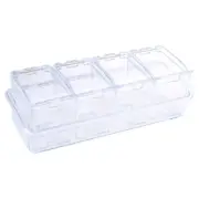 Condiment Storage Box Spices Container with 4 Compartments Seasoning