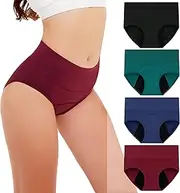 Mesachy Period Underwear for Women Cotton Period Panties Leakproof Panty High Waisted Menstrual Postpartum Hipster Briefs