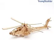 [YOUNGMODELER] Wooden Model Kit AH-64 Apache Helicopter