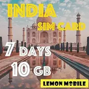India Travel SIM Card 7 Days 10 GB - Prepaid Data SIM for Tourists, High-Speed Internet, No Registration, Compatible with iPhone & Android