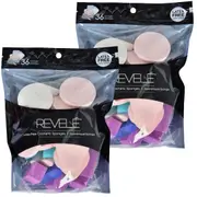 2x REVELE Latex Free Makeup Sponges for Foundation Cream and Powder 36 Pcs