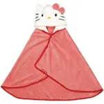 【小禮堂】HELLO KITTY 造型連帽吸水速乾浴巾 65X110CM - 粉大臉款(平輸品)