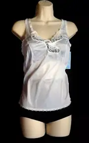 DIXIE BELLE Under Statements Antron III 100% Nylon White Cami Size 34