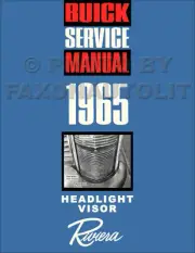 1965 Buick Clamshell Headlight Shop Manual Riviera Repair Service Clam Shell