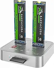 MAIWO K3016CL Dual-Bay M.2 SSD Docking Station, NVMe/SATA Dual Protocol, with 1 SD Express Card Port, Support Offline Clone duplicator and one-Key System Disk Copy Function. 10Gbps