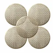 PVC Soft leather 6 Pieces Dining Table Placemat Set Gold CTLTC11352