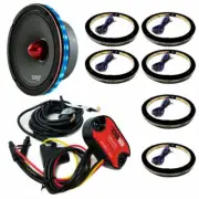 6x Universal RGB Speaker Light Rings 6" LED Bluetooth Remote Control DS18