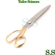 12" Stainless Tailor Scissors Sewing Dressmaking Upholstery Fabric Gold Handle