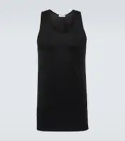 [Lemaire] Lemaire Ribbed-knit cotton jersey tank top AU 99 black