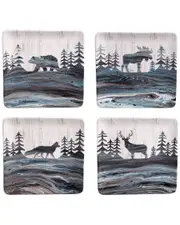 Certified International Set of 4 Fluidity Lodge Dessert plates