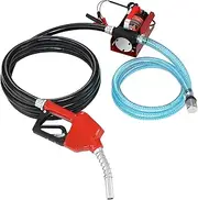 VEVOR Fuel Transfer Pump, 12V DC, 10 GPM, 8 m Lift, Portable Electric Diesel Transfer Extractor Pump Kit with Automatic Shut-off Nozzle, Delivery & Suction Hose for Diesel, Kerosene, Transformer Oil