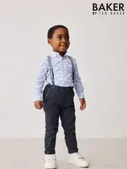 Baker by Ted Baker Navy Shirt Trousers and Braces Set (925721) | $60 - $65
