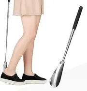 [Alvinlite] Shoe Horn,Stainless Steel Retractable Length Scale Easily 26.5 to 75CM,Soft Handle,Comfort and Shoe Protection,Easy to Carry,No Bending for The Elderly,Disabled,Handicapped,Men,Women,Kids,Travel,Boots