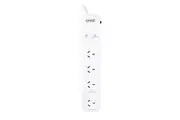 Crest 4-Socket Surge Protected Power Board Extension Strip w 1.2m Cable White
