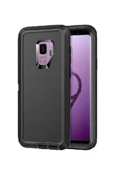 For Samsung Galaxy S9 Case, Drop Resistant Defender Tradies Heavy Duty Rugged Shockproof Cover (Black)