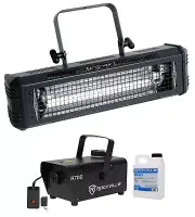 American DJ Mega Flash DMX 800W DMX Strobe Light w/ Sound Sensor + Fog Machine