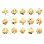 2X(15Styles/Set Small Lu Ban Lock IQ Brain Teaser Educational Toy for Kids3092