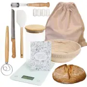 Sourdough Baking Kit | Glass Sourdough Starter Jar, Digital Scale, Proofing B...