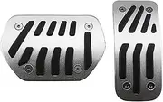 HUVNEXA Car Styling, for Peugeot, 2008 207 CC SW GTI RC 208 GTI 308CC Sport Fuel Brake Dead Pedal Cover Set Auto Accessories Foot Pedal Cover Car Pedal Protector Cover(Black MT 2 PCS)