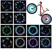 Bike Wheel Lights (2 Pack) - Waterproof LED Bicycle Spoke Lights Safety Tire Lights for Kids and Adults - 30 Unique Patterns - Bike Accessories - Black