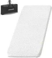 MODAURA Portable Pack and Play Mattress - 38x26x1.5in Mini Crib Mattress Pad, Waterproof Organic Bamboo Cover, Non-Slip Back, Foldable with Carry Bag
