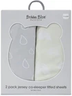 2PK Bubba Blue 55X84Cm Nordic Jersey Co-Sleeper Fitted Sheet 0-12M Grey/Sand