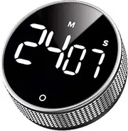 Magnetic Digital Kitchen Timer with LED Display, 3-Level Volume Adjustable Shower Timer, Portable Accurate Countdown Twist Timer for Cooking Studying Teaching Classroom Gym Office