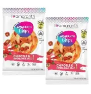 I AMARANTH Chips CHIPOTLE & HIMALAYAN SALT Thin Crunchy Plant Based Snacks 3.5Oz