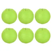 6pcs 6 Inch Folding Hanging Paper Lanterns for Wedding Home Party Green