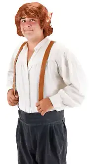 ADULT BILBO BAGGINS RED WIG WITH EARS HOBBIT ELF COSTUME EL131233