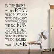 Nursery Wall Décor,Large We Do in This House Rules Wall Sticker Bedroom Living Room Love Inspirational Quote Wall Decal Vinyl Home Decor,107Cmx56Cm,Kids' Baby Wall Stickers