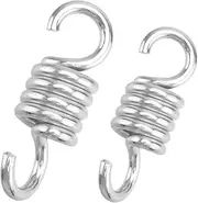 Kisangel 2pcs Deck Swing Spring Porch Spring Heavy Bag Spring Punching Bag Mounts Heavy Bag Hanger Porch Swing Spring Heavy Duty Spring Hammock Chair Spring Silver Galvanized Iron