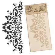 BORDER Reusable PLASTIC Wall STENCIL / 8.3"x17.7" or 17.7"x37.4" / POLISH ETHNO