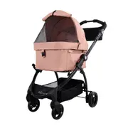 IBIYAYA CLEO 3-in-1 Multifunction Pet Stroller & Car Seat Travel System - Coral Pink