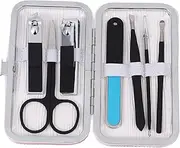 Healeved Manicure Tool Set 7pcs Nail Clippers Tweezers Set Eyebrow Scissor Nail Clipper Kit Portable Storage Case Durable and Comfortable