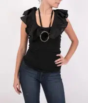 Sass & Bide "FOOL PARADISE" tank top in black