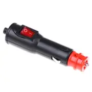 12V-24V 8A Male Car Lighter Socket Plug Connector With Red On/Off Switc'PT