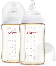 [Pigeon] SofTouch III Baby Bottle for 3+ Months Babies, BPA & BPS-Free, 240ml, PPSU, Twin Pack