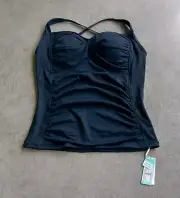 SEAFOLLY navy Singlet Bather Top - Steel - Size 16 - BRAND NEW WITH TAGS