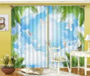 Freely Flying White Dove 3D Curtain Blockout Photo Printing Curtain Drape Fabric