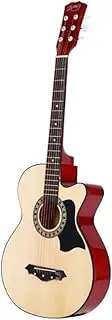 38-Inch Acoustic Guitar, Linden Wood Body, Steel String, Cutaway Design with Carry Bag and Accessories
