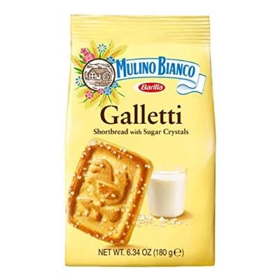 Mulino Bianco Galletti Shortbread Biscuits With Sugar Crystals - 10 Pack 63.5 Oz