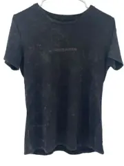 One Teaspoon Washed Black Smile Fitted Tee Shirt Size XL US 10