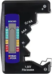 QCCAN Battery Tester, Universal Battery Checker with LCD Display Digital, Universal Digital Battery Checker for All Battery C AA AAA D N 9V 6F22 1.5V Batteries
