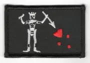 PIRATE EDWARD TEACH FLAG PATCHES COUNTRY PATCH BADGE IRON ON NEW EMBROIDERED