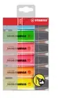 STABILO Boss Original Highlighter Chisel 2mm 5mm Tips 0072590 - 6 Assorted Colou