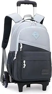 [Yumenam] Trolley Backpack for Teens Girls Boys, Water Resistant Unisex Classic 15.6 Inch Laptop Backpack for Men and Women Casual Travel Backpack College School Bags