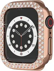 RUBUTZLGV 10 Pcs/Pack, Diamond Bumper Protective Case Compatible with Apple Watch 7 41mm 45mm,Smart Bracelet Accessories PC Case Compatible with Apple Watch7 Watch case(OneColor,41mm)