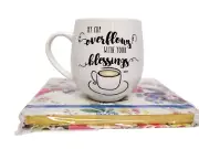 Pfaltzgraff My Cup Overflows With Your Blessings Psalm 23:5 Mug and Notebook Jou